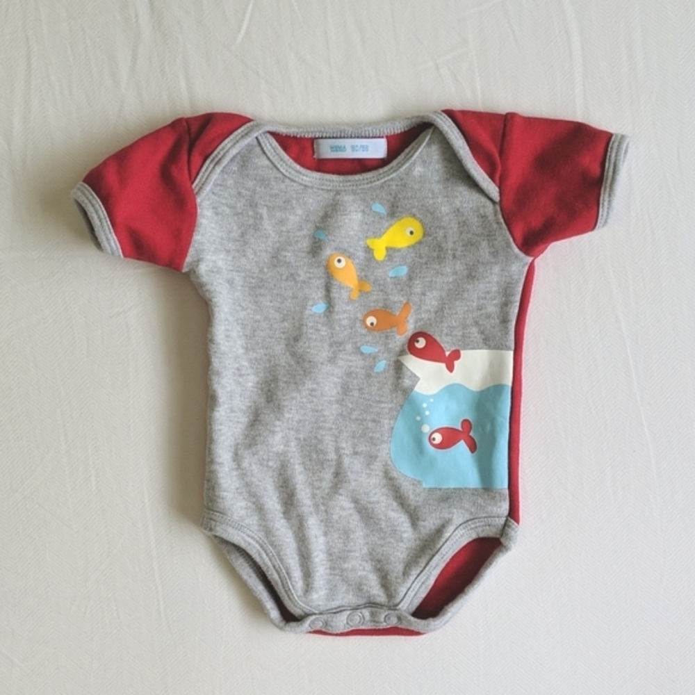 hema newborn baby fish bodysuit diaper shirt
